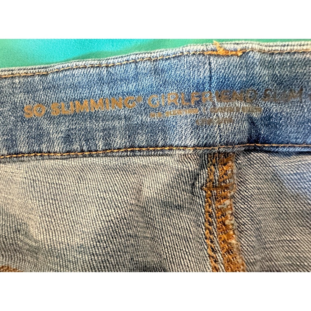 Chico's So Slimming Girlfriend Slim Leg Ankle Jeans 3 XL Embroidered Beaded - Picture 8 of 11
